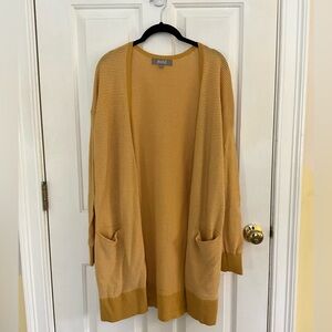 Yellow striped knit cardigan